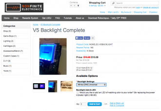 V5 Backlight Completeの商品ページ